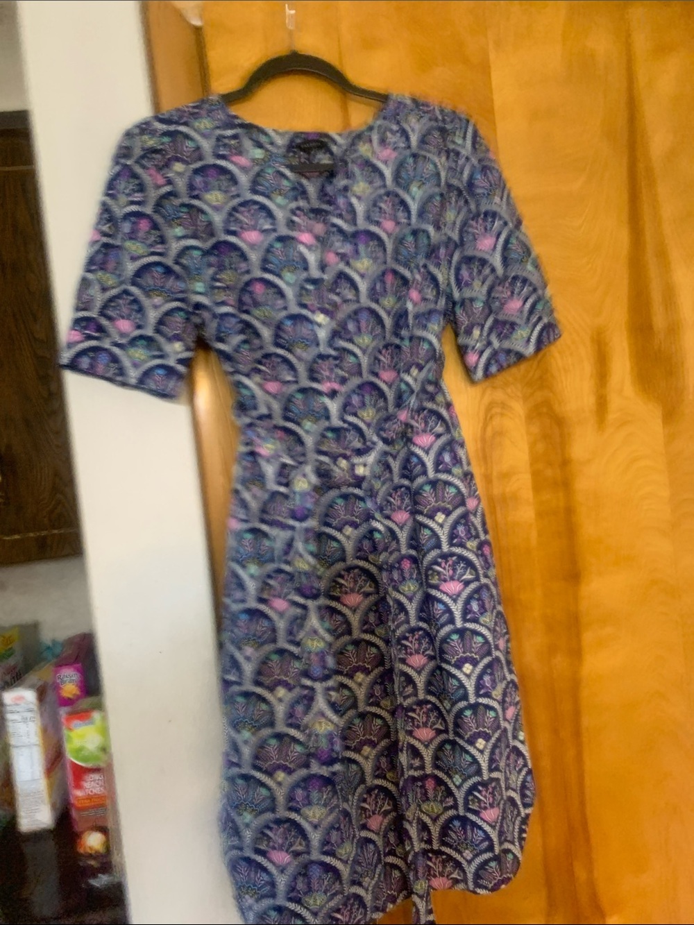 Dress. Blue tote 1
